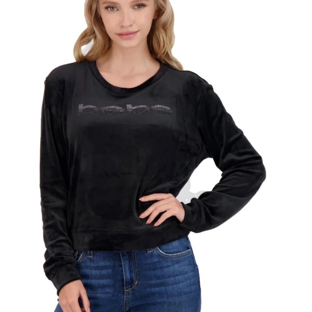 Bebe Velour Logo Sweatshirt